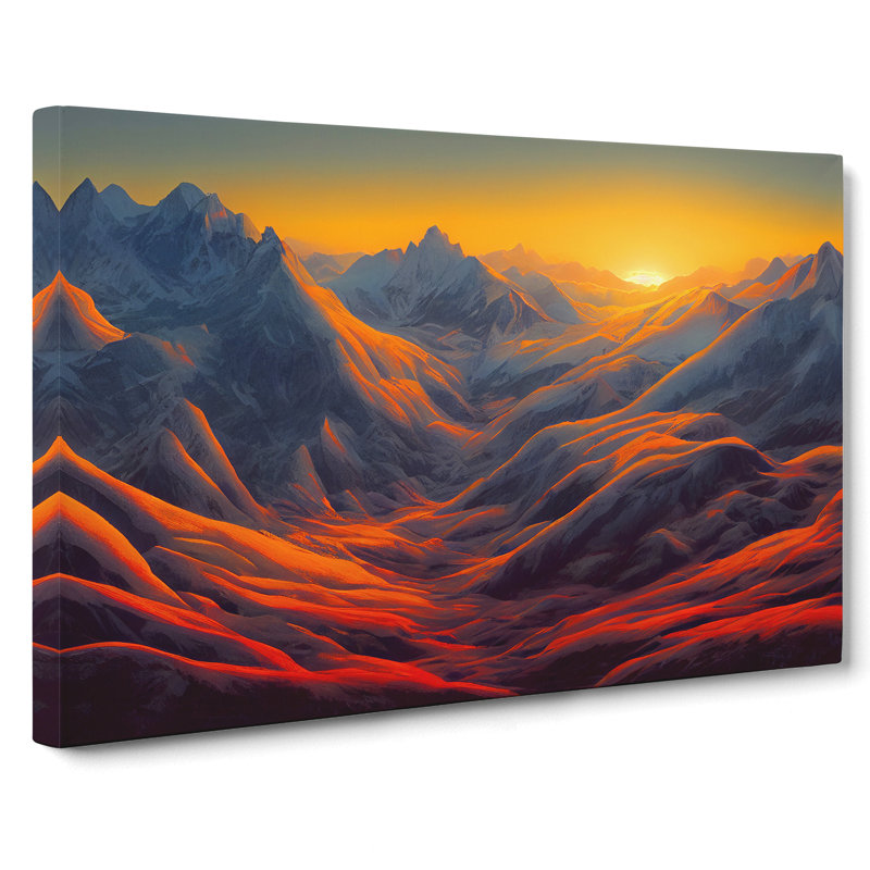 A Mountain Sunrise - Wrapped Canvas Print, 50cm H x 76cm W x 3cm D