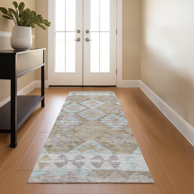 Premium Machine Washable Tara AMF1915 Tribal Rug, Runner 2'3" x 7'6"