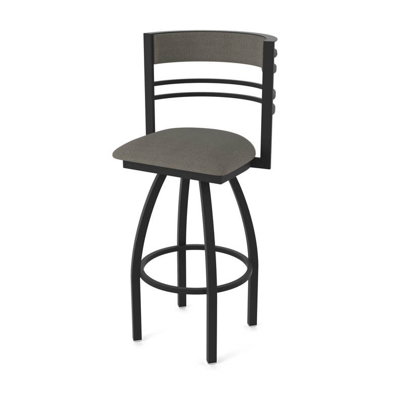 Hunter Swivel Stool, Black Wrinkle, Tabouret de comptoir (siège d'une hauteur de 25 p, Tissu - graphique calice