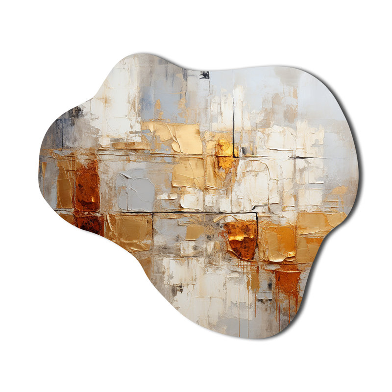 «Clemmy - Abstract Collages Cloud», impression sur métal asymétrique moderne, H 22 po x l 30 po