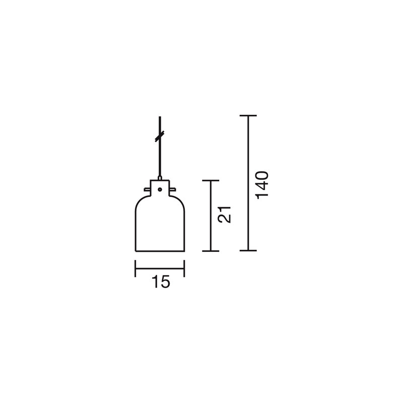 Bossa Nova 1 - Light Jar Pendant, 150cm H x 15cm W x 15cm D, Clear