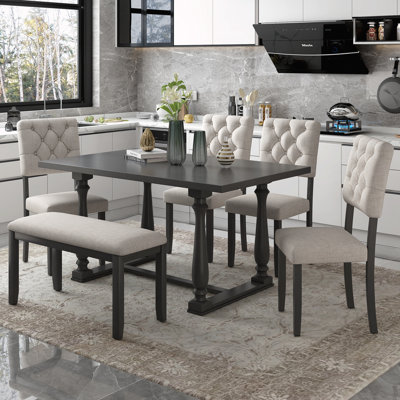 Ensemble 6 pièces de table et chaises de salle à manger