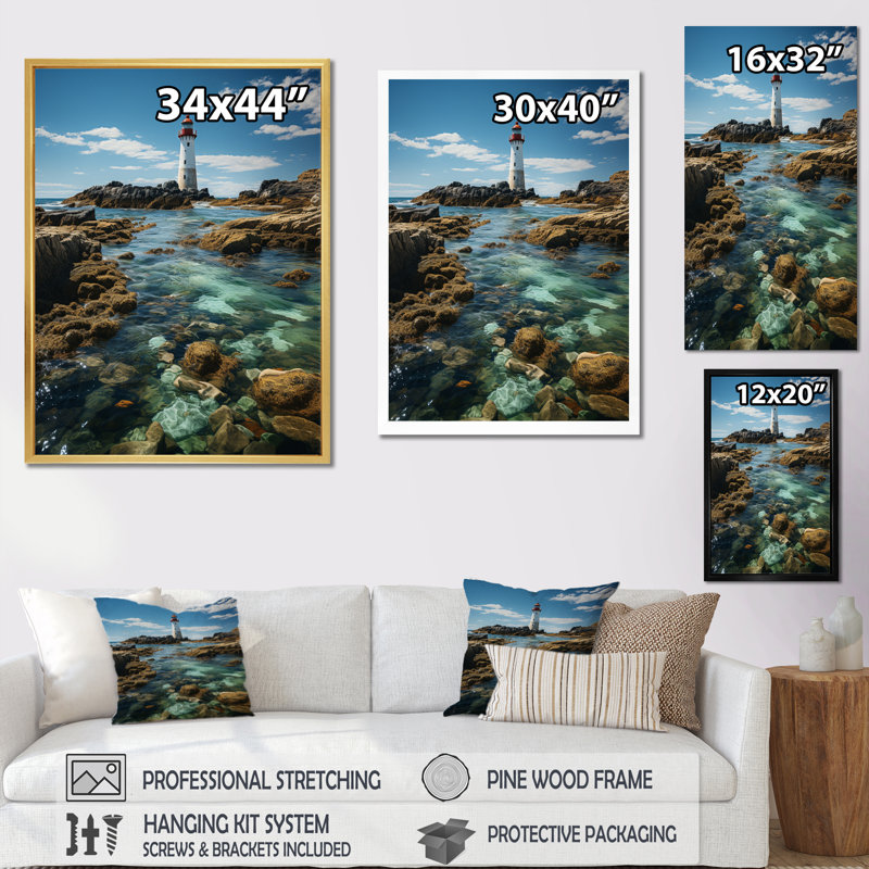 Photo sur toile, "Phares d'Acampo" par The Cliff, H 32 po x l 16 po x P 1 po, Toile tendue