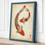 Twin Koi Dance Japandi - Wrapped Canvas-1291499049-1291499070