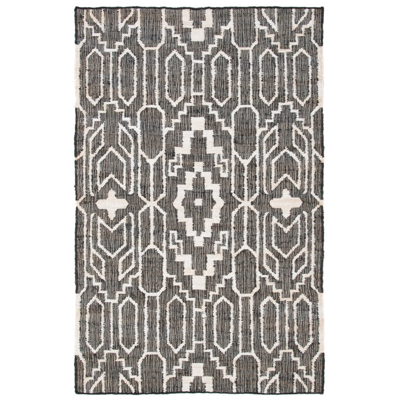 Natural Fiber Flat Weave Jute Southwestern Rug, Rectangle 5' x 8'