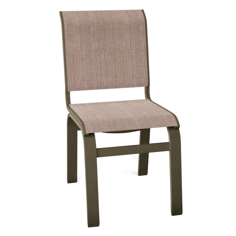 Chaise d'appoint de salle à manger Hiraku, Bois de plage texturé, Fenouil Augustine Sunbrella®