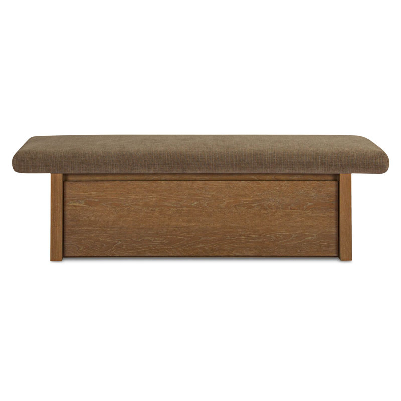 Gemma Upholstered Storage Bench, Taupe