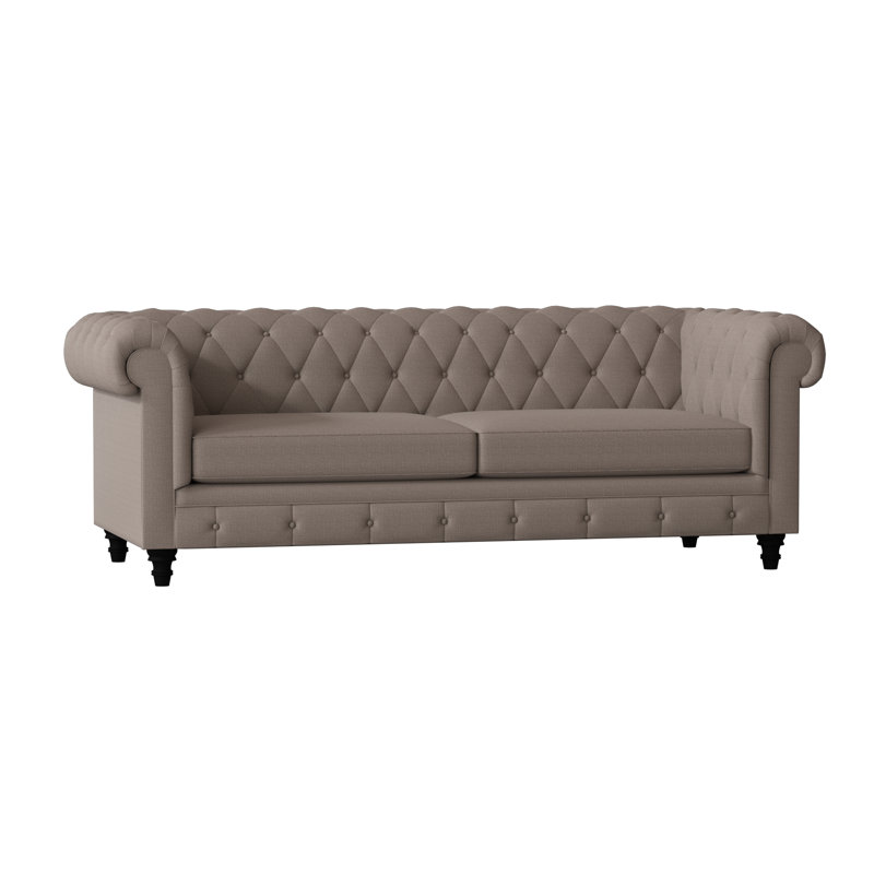 Canapé Chesterfield à accoudoirs roulés, Marlow dauphin, Standard, Noir