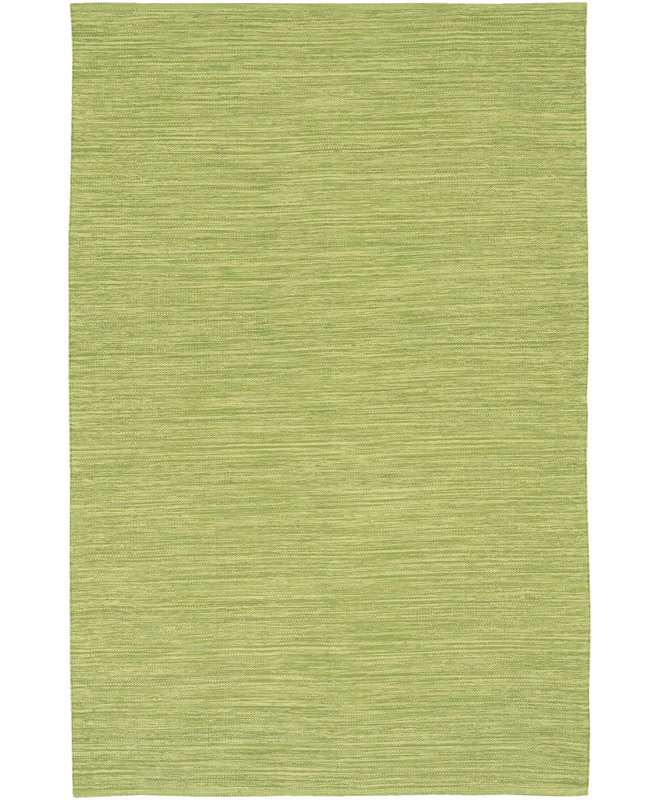 Tapis en coton tissé à la main Temme, Rectangle 2 pi x 3 pi, Vert