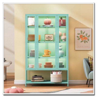 Vitrine en fer avec lumières DEL et verre à 3 côtés