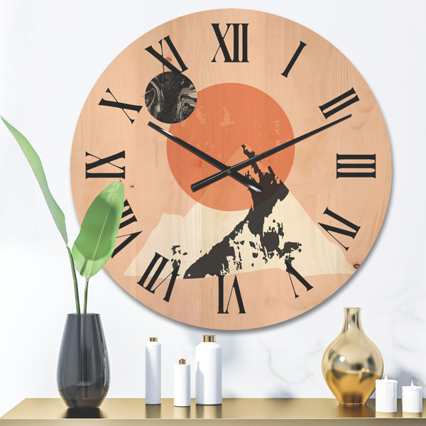 East Urban Home Solid Wood Wall Clock | Wayfair