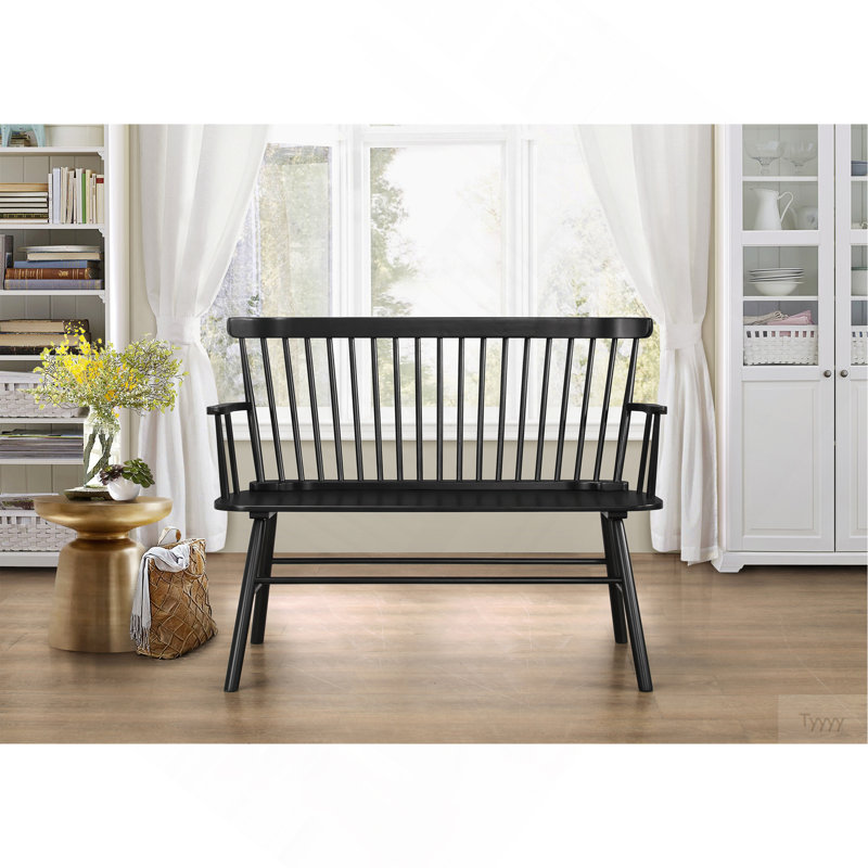 Chaise en bois noir 1pc, Noir