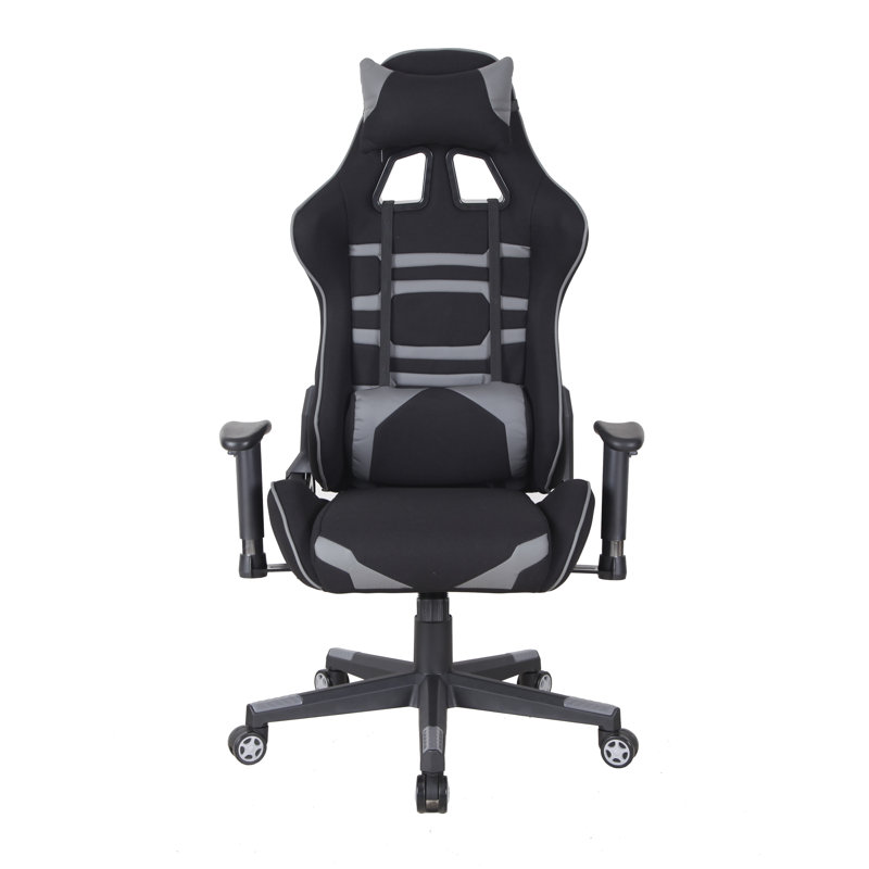 Fauteuil de jeu PC et de course, Gris / noir