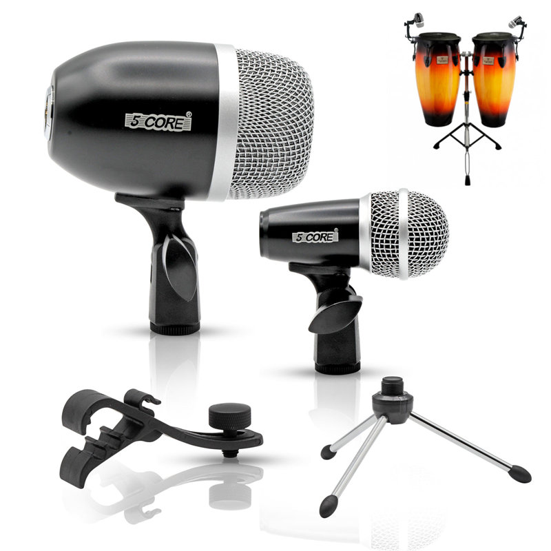 Ensemble 5 micros Conga Micro Snare Tom, Noir