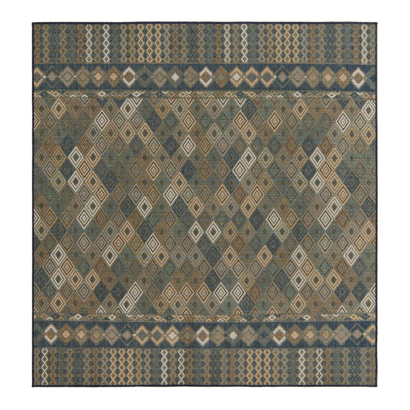 Jacole Offee Indoor/Outdoor Rug, Square 7'10"