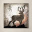« calling cerf », reproduction d’impression sur toile tendue en gris-21937609