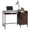 Industrial Desk With Large Work Surface And Side Cabinet, Finish