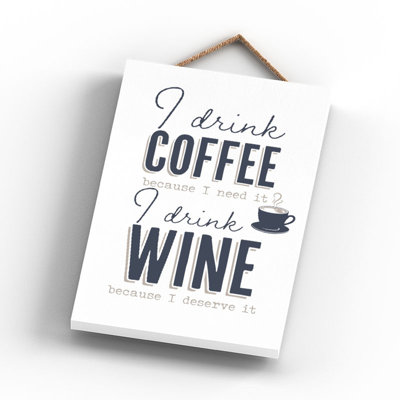 Vivid Squid Wholesale I Drink Coffee I Need It - No Frame Print on Wood