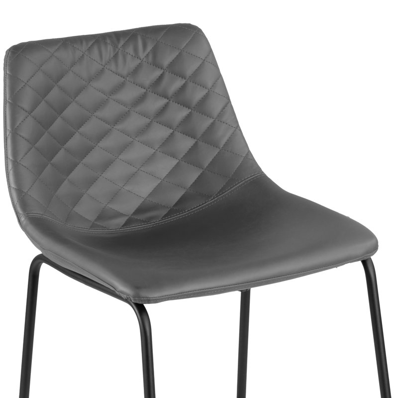 Upholstered Counter Stool with Metal Frame, Gray, Counter Stool (23.5" Seat Height)
