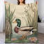 Jeté en flanelle Mallard Duck par Water Lilies Reeds-133045072