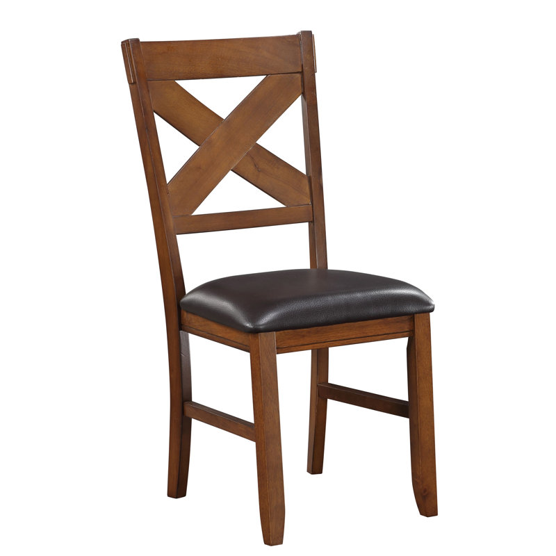 Areni "X" Shape Backrest Side Chair in Espresso and Walnut (Set of 2)