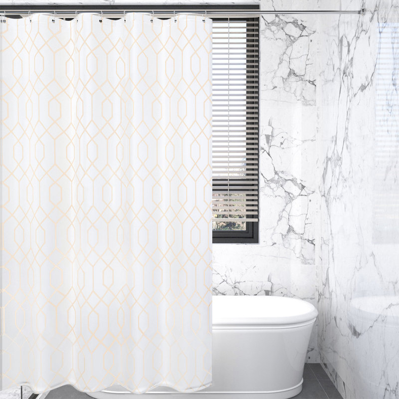 Rideau de douche en polyester 70,87 po x 70,87 po à motif géométrique, cloison de salle de bain