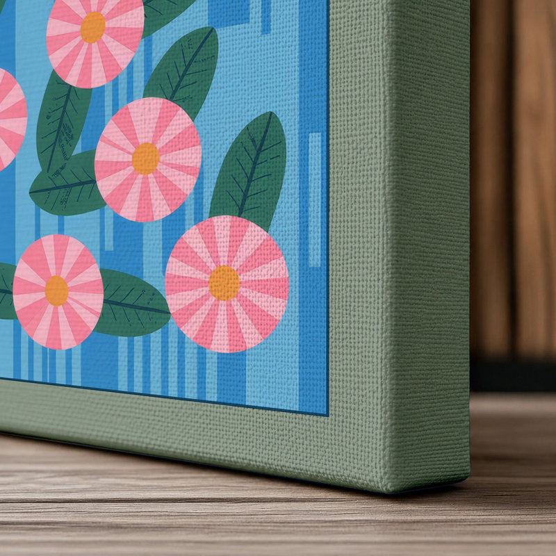 Carnation Garden Botanical - Wrapped Canvas, 36x24 - 91.4 x 61.0 cm, Sage Border