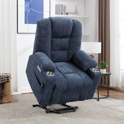 Aura Power lift chair Recliners Infinite Position Recliner With Heated Massage, Metal Cup Holder, Usb And Type-c Charging Port