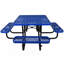 Square Outdoor Steel Picnic Table With Umbrella Hole, Patio Table-1179209041
