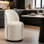 Chaise pivotante ronde en tonneau, chaises de cuisine rembourrées en velours de style Mid-Century avec rotation à 360 degrés pour les meubles de salon, de chambre à coucher et de cuisine