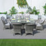 6 - Person Wicker Patio Dining Set with Rectangular Table