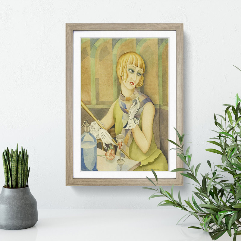 Lilli Elbe by Gerda Wegener - Picture Frame Painting, Oak Framed, 36cm H x 27cm W x 2cm D