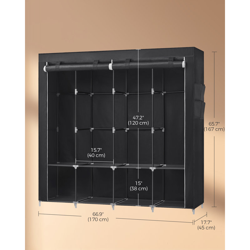 Ohearn Adjustable Portable Wardrobe, Black