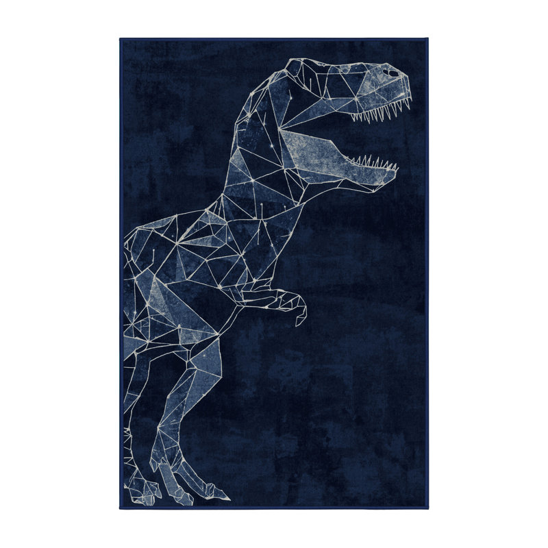 Tapis bleu doux et moelleux Castillo Trex, 7 x 9