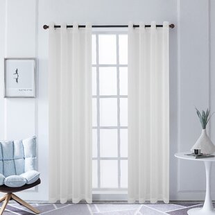 Trinity Solid Sheer Grommet Single Curtain Panel