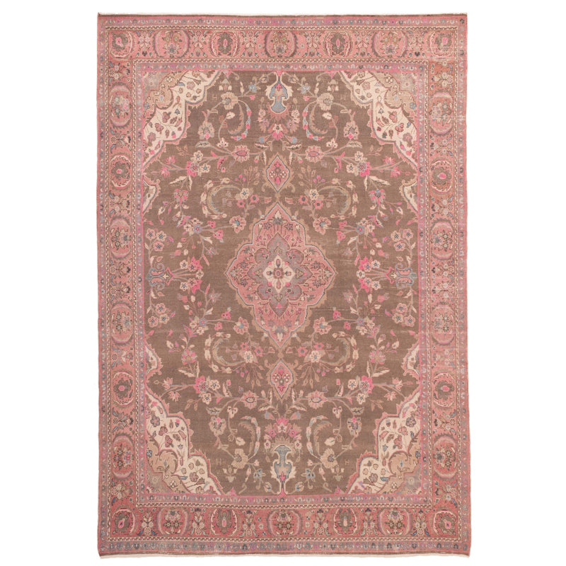 Tapis brun Antalya Vintage 6 pi 8 po x 9 pi 6 po