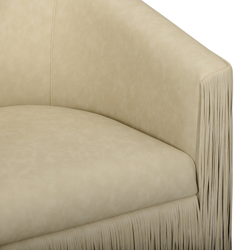 Chaise pivotante en cuir végétalien Shag Me