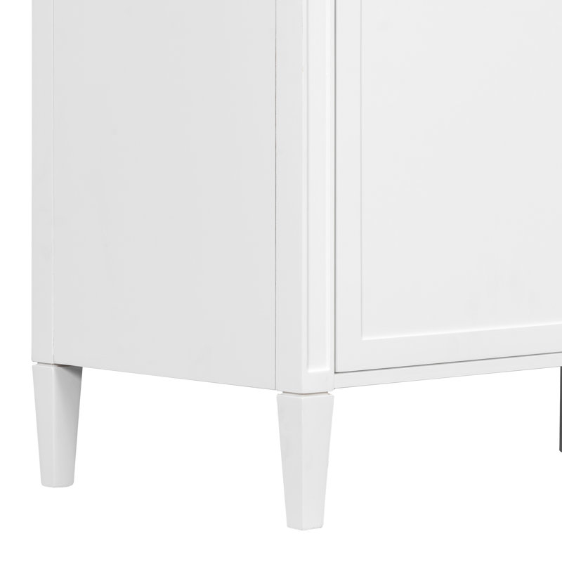 Ensemble de meuble-lavabo moderne 48 po avec plateau en composite Sophia, 4 tiroirs et 2 portes Sophia, Blanc