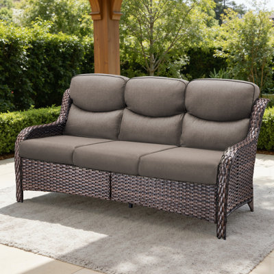 70.9'' Wide Straight Patio Sofa With 5'' Cushions