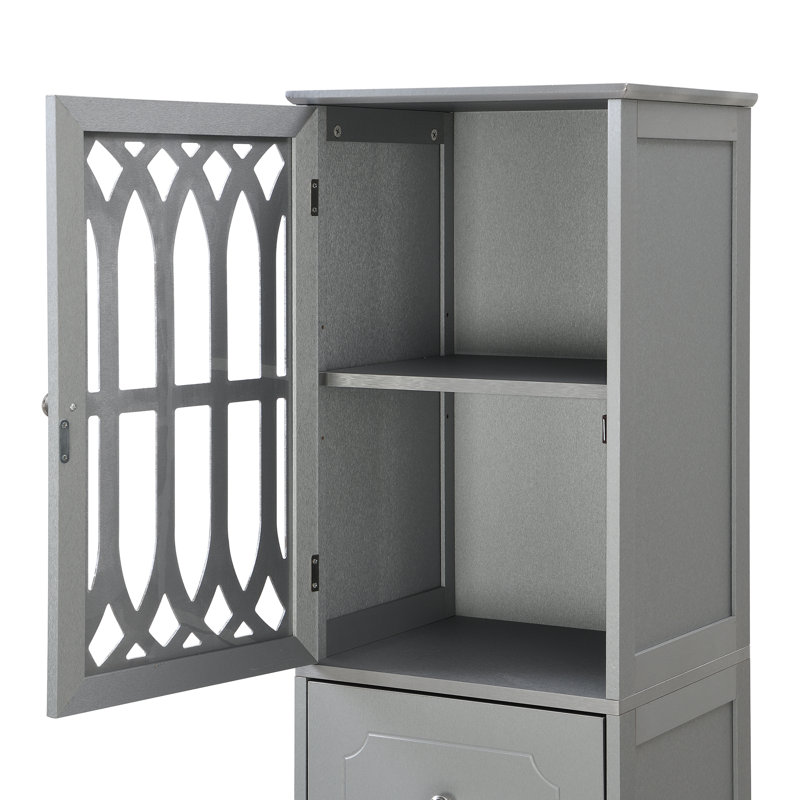 Amall Freestanding Linen Cabinet, Grey