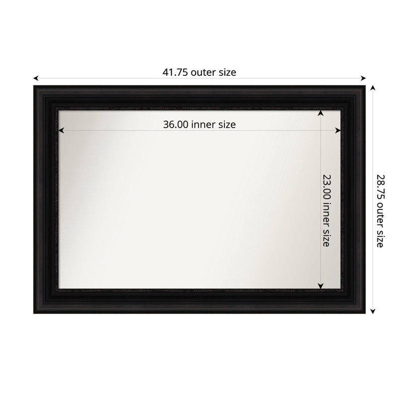 Miroir mural Senaiya, Rectangle, 28,75 po x 41,75 po