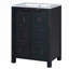 Petit meuble-lavabo de style rétro avec lavabo en céramique, 2 portes à fermeture douce et tablette réglable pour espaces compacts-117546471