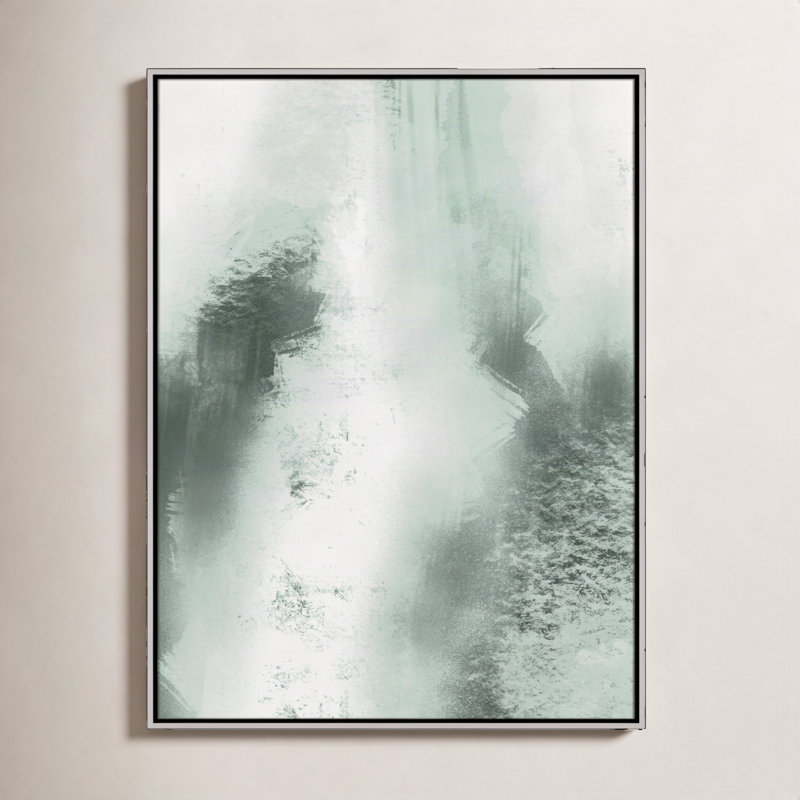 «Quietude Smudges I Print» par Marcus Prime, L 31,5 po x H 41,5 po, Flottant argenté