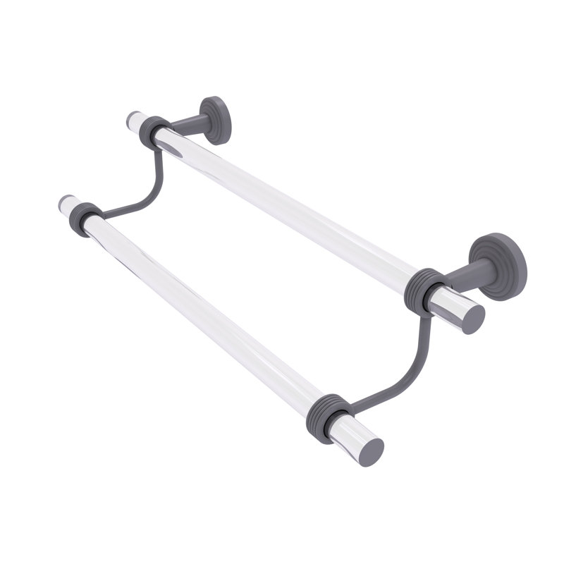 Double barre à serviettes murale Pacific Beach, Gris mat, H 7,785 po x l 22 po x P 5,3 po