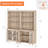 Scarlett 67.7" W 5-Tier Manufactured Wood Bookcase with Glass Storage Cabinets and Gourd Legs (Set of 2) -1442451099