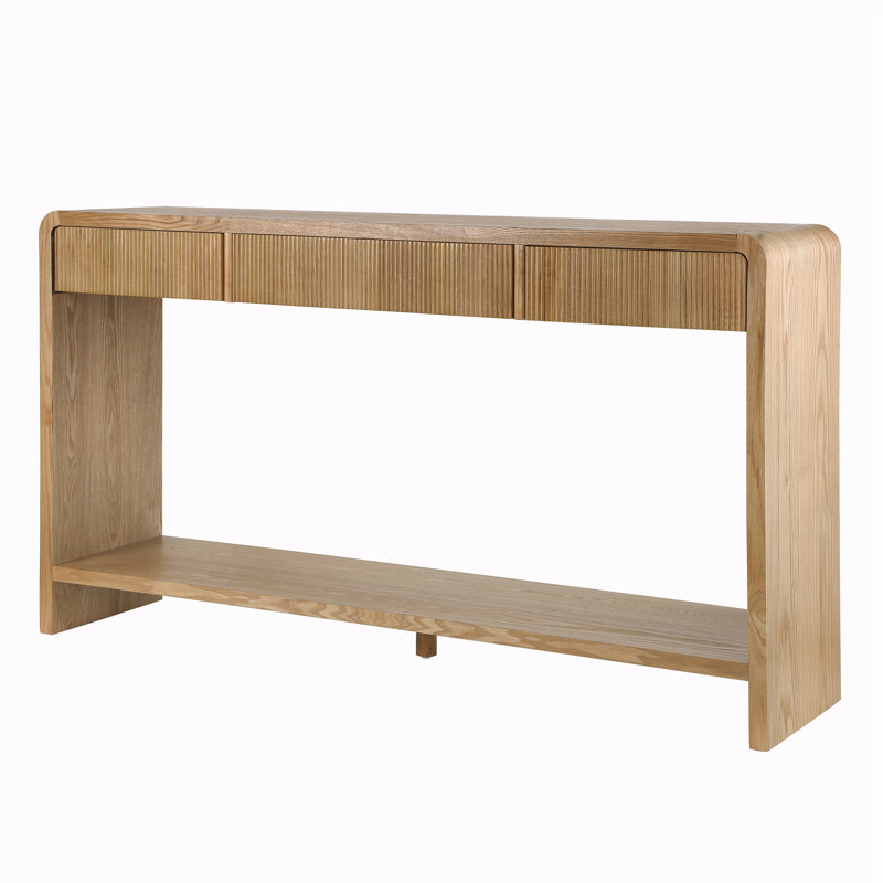 Modern 3-Drawer Console Table, Brown