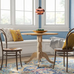 Maner Extendable Round Unfinished Solid Wood Dining Table