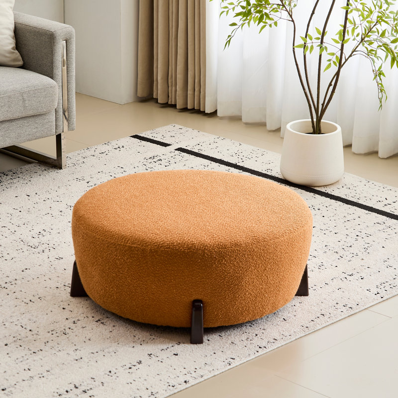 Repose-pieds rond orange citrouille Modish, Marron foncé, Orange citrouille