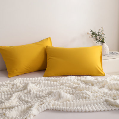 Taies d'oreiller en microfibre brossée avec fermeture à enveloppe, housses de coussin confortables toutes saisons, paquet de 2