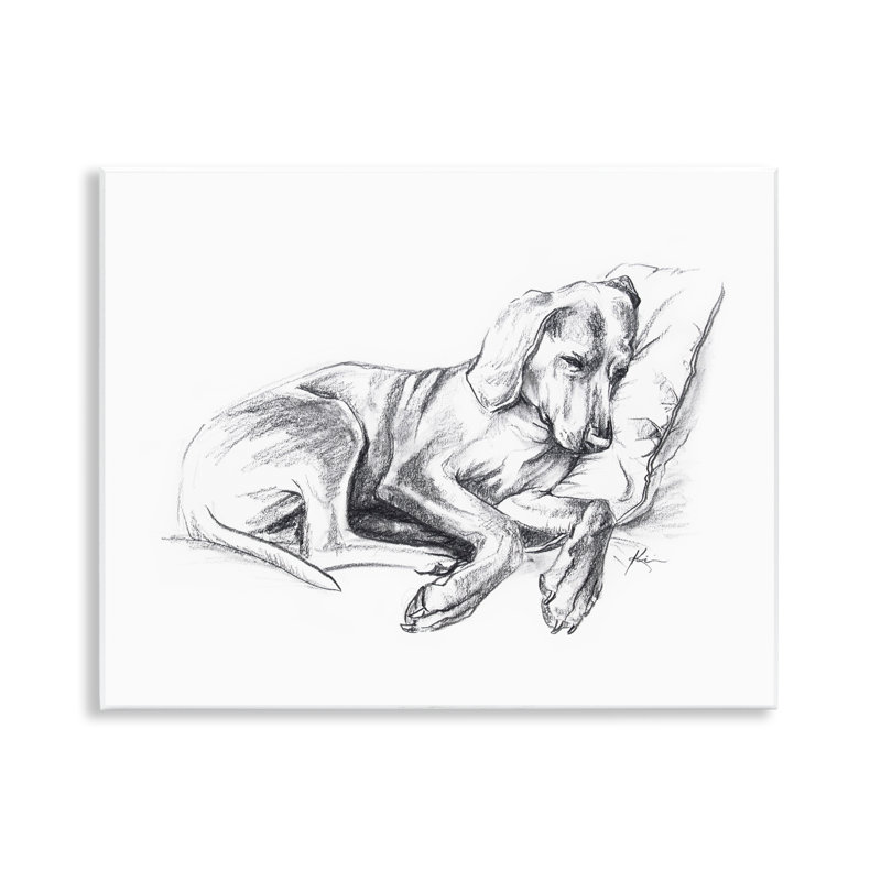 Napping Dog, art mural sur bois par Lindsay Kivi Fine Art